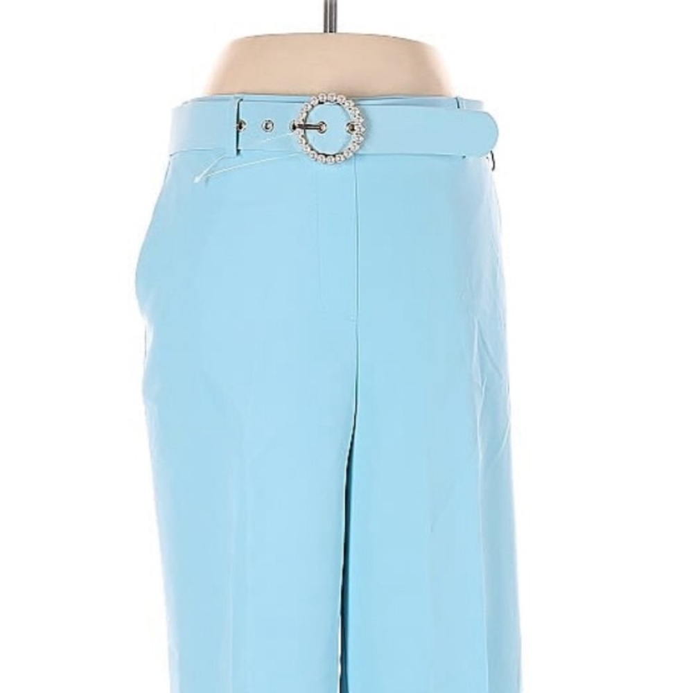 Rachel Zoe Women Pearl Belt High Rise Stretch Wide Leg Pants
